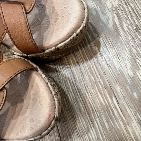 BJORENDAL leather side buckle sandals with cork sole and heel - Picture 9 of 13